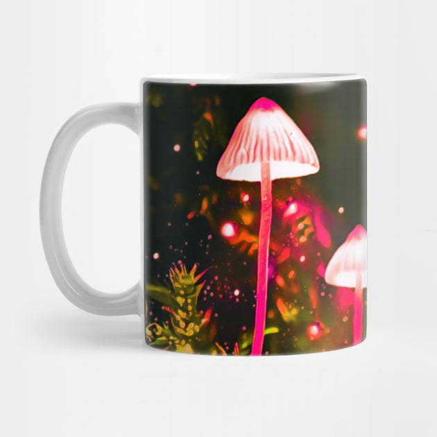 Mushroom Glow (Pink Glowing Mushrooms) by Unique Designs